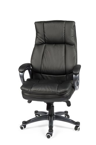 Кресло офисное Мэдисон серый пластик/черная экокожа