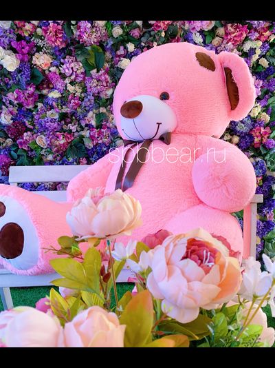 Огромный плюшевый мишка 200 см розовый Тони