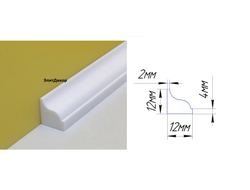 Акриловый плинтус бордюр на ванну Суперплинтус- СП6 (12х12х1800)