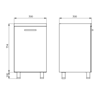Тумба металлическая с полкой на опорах ТМД-1.0 Люкс