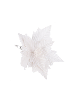 Украшение ёлочное Белый цветок на клипсе 25х25х20,5см, 81663
