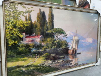 Картина в раме 60 х 100 см М.Сатаров - Раннее утро