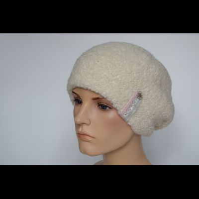 Белый берет из альпака Vizio Италия 9014 В