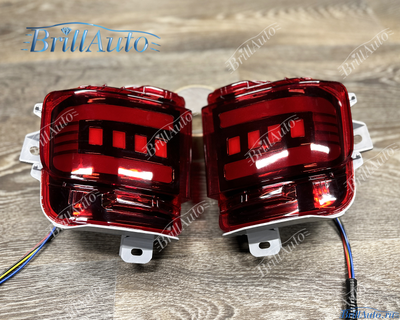 Противотуманки Toyota Land Cruiser 200 бегающие LED красные