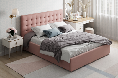 Кровать односпальная, двуспальная, MyCloud Рио с подъемным механизмом, бельевым ящиком, мягкое изголовье, объемная спинка