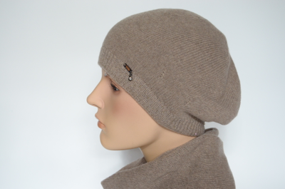 Женский берет из кашемира Vizio Италия 9000 В ореховый