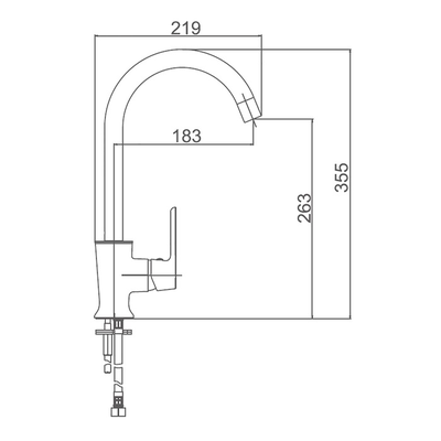Смеситель для кухни высокий с гайкой однорычажный, Силумин, Оранжевый, Accoona A4566P