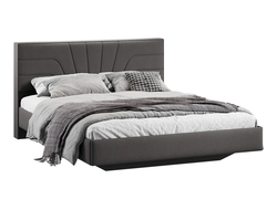 Спальня ПАНДОРА - Кровать без подъемного механизма Тип 1 Велюр Графит