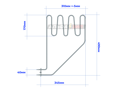 ТЭН 1500Вт HELO SEPC 12 для электрокаменки - печи бани и саун