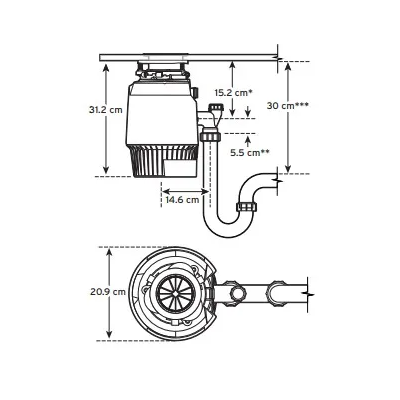 Измельчитель пищевых отходов InSinkErator Evolution Plus 1000 EC