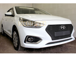 Защита радиатора Hyundai Solaris 2017- black низ PREMIUM