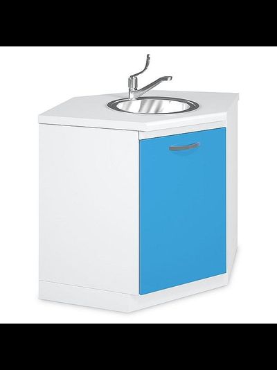 Тумба медицинская металлическая угловая на подиуме ТМД-1.0