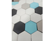Декоративная облицовочная плитка гексагон Kamastone Соты 11373-2 белый с серым, бирюзовым, микс