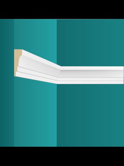 Потолочный карниз Ultrawood CR0027, из ЛДФ-декора, под покраску, 2.44 м.