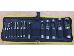 Набор пробойников 3-25 мм  (3,4,5,6,7,8,9,10,11,12,14,16,19,20,25 мм), 15 предметов, в сумке