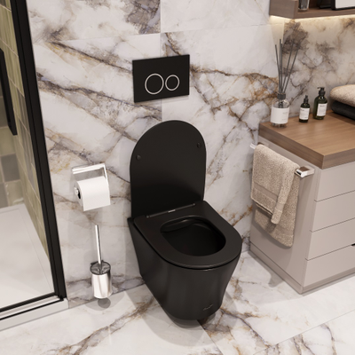 Унитаз подвесной Cerutti SPA ADIGE Aria MB черный, матовый