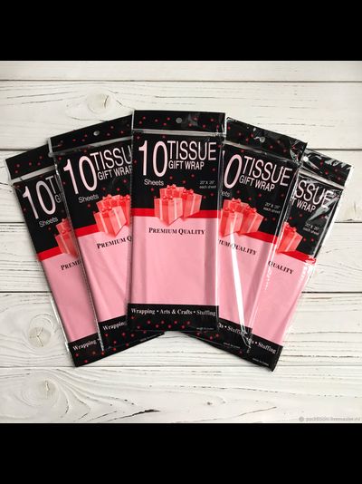 Бумага тишью в листах (10шт., св. розовая), 50*66см