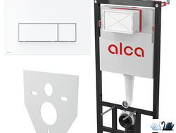 Рамная инсталляция AlcaPlast AM101/1120-4:1 RU M570-0001 SET 4v1 с белой клавишей смыва у Marysя