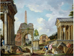 Картина обогреватель, репродукция Джованние Панини Каприччо с храмом Сатурна