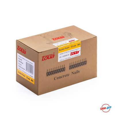 Усиленные гвозди по бетону металлу Toua CN MG Bullet Point 3,05x25
