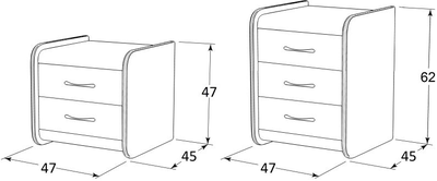 Прикроватная тумба MyCloud Барокко, со стеклом, из мебельной ткани, три ящика