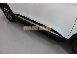 Пороги алюминиевые "Slim Line Black" 1720 мм ТСС для Chery Tiggo 7 PRO MAX 2025-