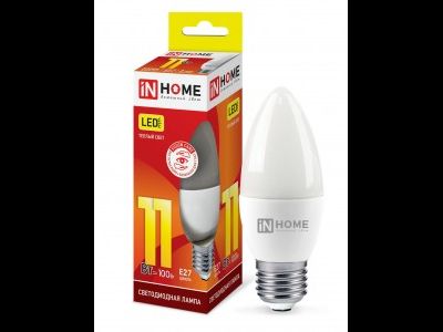 Лампа светодиодная ASD/inHome VC свеча C37 E27 11W(990lm) 3000К 2K 107x37 (без пульсации) 0488