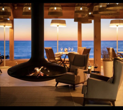 Подвесной камин ELLIPS с вращающейся топкой 1 м