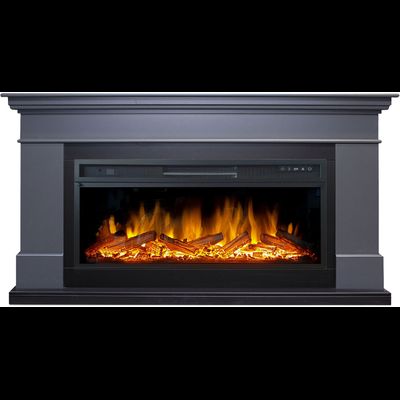 Линейный электрокамин California серый графит с очагом Vision 42 LOG LED