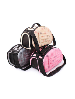 Сумка - переноска для собак и кошек дорожная Flower бежевая