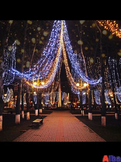 Гирлянда-нить 10 м, 220В, СИНИЙ, IP65, провод ПВХ, статика