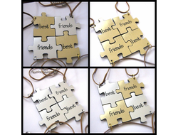 Кулон "Best Friends" пазлы 4 шт