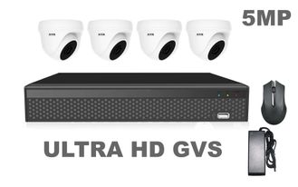 Комплект 4 видеокамеры Ultra HD 5MP