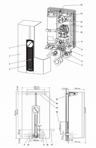 Электрический проточный водонагреватель STIEBEL ELTRON DHF 12 C1 compact control