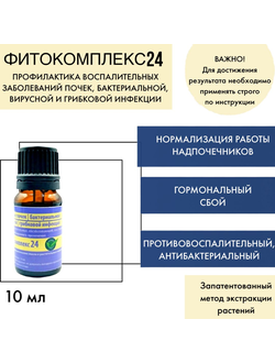 Фитокомплекс №24 для лечения воспалительных заболеваний почек, мочевого пузыря, мочеиспускательного