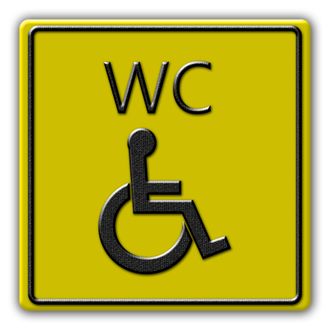 Тактильный знак «Туалет для инвалидов»