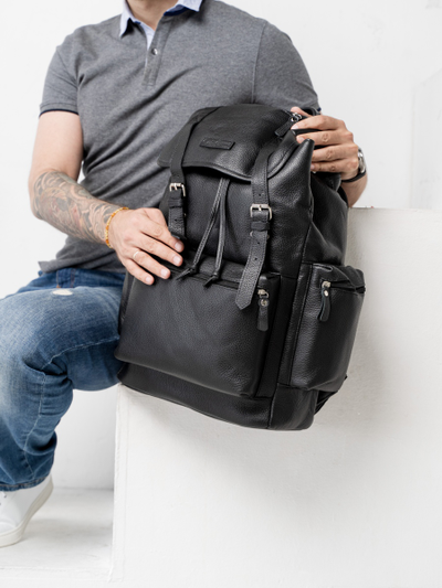 Кожаный рюкзак Voltaggio black (арт. 3091-01)