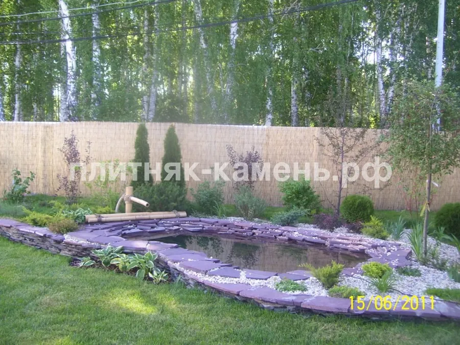 облицовка искусственного водоема натуральным камнем 