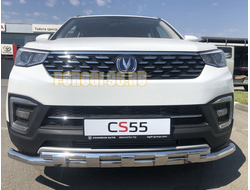 Защита переднего бампера двойная с перемычками d60/42 для Changan CS55 2018-