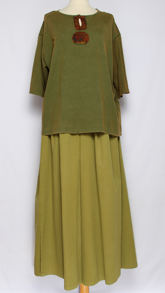 Джемпер ХЛОПОК "Цветной разрез винтаж" хаки, шоколад до р.54