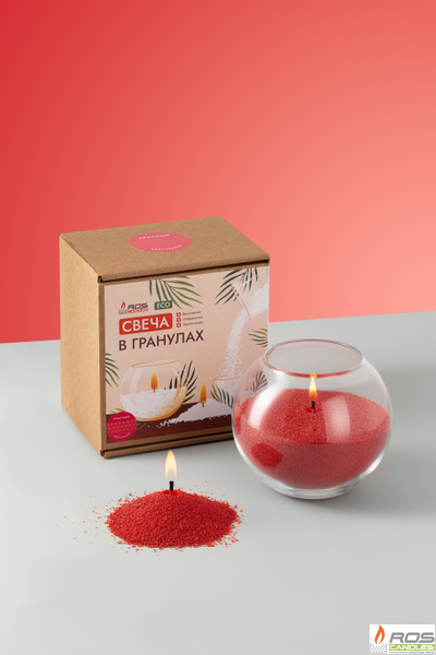 Насыпная свеча "Шар" 12*10 см, цвет "Красный"