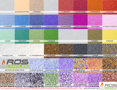 Насыпные свечи RosCandles цветной микс: белые "Бизнес" + чёрные "Графит" - мешок 25кг