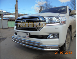 Защита переднего бампера тройная d60/60/42 для Toyota Land Cruiser 200 2015-2018