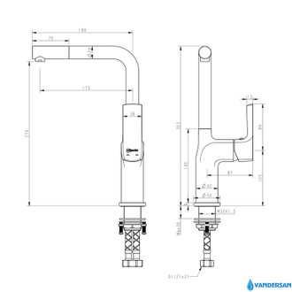 Смеситель для кухни Ursus LM7205BL, без подключения к фильтру