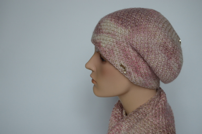 Берет и шарф Vizio 8091 розовый