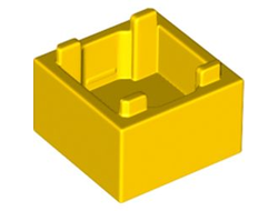 Container, Box 2 x 2 x 1 - Top Opening with Flat Inner Bottom, Yellow (35700 / 6383172)