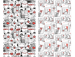 Набор из 2-х вафельных полотенец  "Коты"