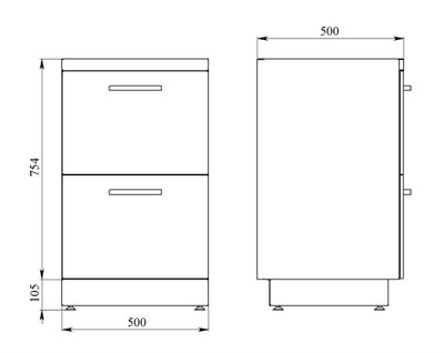 Тумба металлическая с ящиками на подиуме ТМЯ-2.0 Люкс