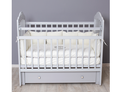 Кровать Incanto Pali с мишкой универс. маятник ящик, серый