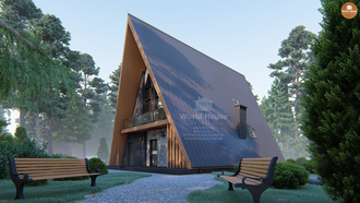 Дом - шалаш треугольной формы. A frame house. Проект №153